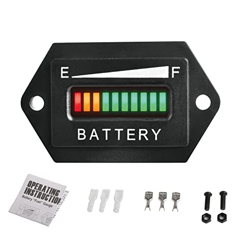 YOOREAL Digitaler 12/24V Batterie-Tankanzeige Batteriestandsmesser für Bleisäurebatteriebetriebener Clubwagen Reiseanhänger Gabelstapler Scheuersaugmaschine Ebike RV Elektroauto von YOOREAL