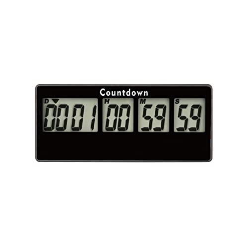 Yooreal Digitaler Timer Countdown-Timer 9999 Tage Ruhestands Küchen Magnetdesign, lauter Alarm, verfolgt Hochzeit, Urlaub, Arbeiten, Kochen, Babygeburt (Black) von YOOREAL