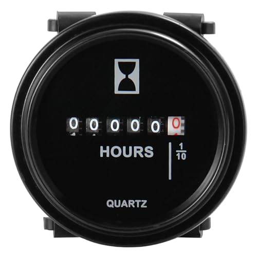 Yooreal AC/DC 8V bis 80V Runder mechanischer Betriebsstundenzähler Digitalanzeige, wasserdicht IP67 für Gartentraktor, Segelboot, Nullwende, Rasenmäher, Generator usw. von YOOREAL