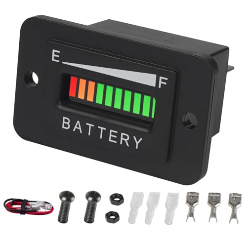 Yooreal Digitaler 12V bis 48V Batteriestandsmesser für Bleisäurebatteriebetriebener Clubwagen Reiseanhänger Gabelstapler Scheuersaugmaschine Ebike RV Elektroauto (12/24V) von YOOREAL