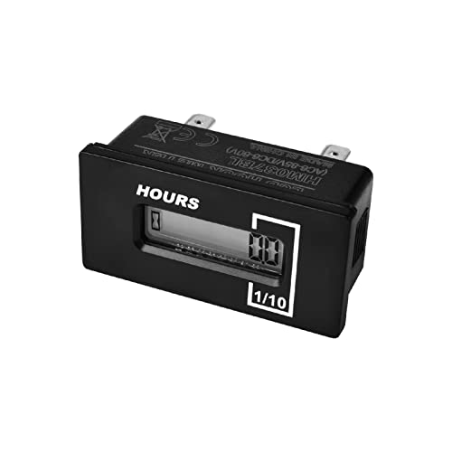 Yooreal Digitaler AC/DC-Betriebsstundenzähler, rückstellbare Stunden für Generator, Luftkompressor, Solarheizung, Brunnenpumpe, Kesselölbrenner (AC6-85V, DC6-60V) von YOOREAL