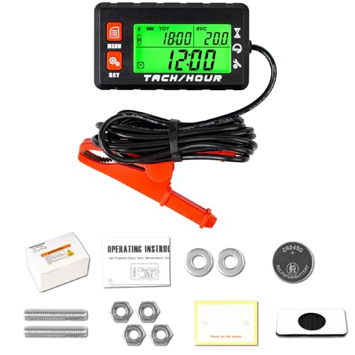 Yooreal Digitaler Betriebsstundenzähler Tachometer,mit Clips Hintergrundbeleuchtung,Wasserdicht für Rasenmäher Holzspalter Generator Kompressor Motorrad Marine Jet Ski Schneefräse Yooreal Digitaler Betriebsstundenzähler Tachometer,mit Clips Hintergrundbeleuchtung,Wasserdicht für Rasenmäher Holzspalter Generator Kompressor Motorrad Marine Jet Ski Schneefräse von YOOREAL