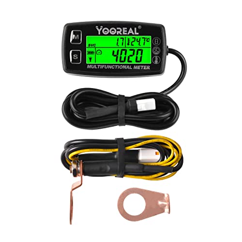Yooreal Motor Temperaturmesser, TEMP Meter, Benutzer Shutdown Tachometer, abnehmbare Temp Probe für Roller Schneemobil Motorrad Rasenmäher Generator Muldenkipper von YOOREAL