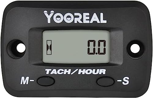 Yooreal Selbstbetriebener Drehzahlmesser Stundenzähler,Wartungserinnerung,Batteriewechsel für Gartentraktor mit kleinem Motor, Holzspalter Generator Kompressor Motorrad ATV Hochdruckreiniger. … von YOOREAL
