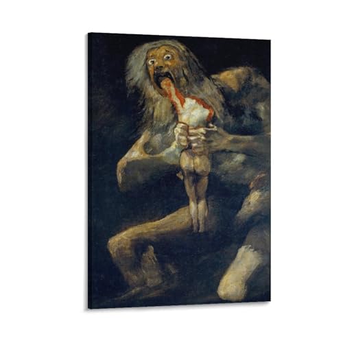YOOSONG Court Painters Francisco Goya Saturn Devouring His Son Poster Artworks Picture Print Poster Wall Art Painting Canvas Decor Home Poster 20 x 30 cm von YOOSONG
