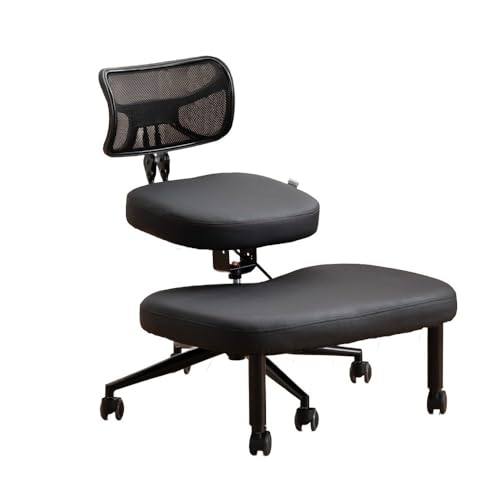 YOOTMEEN Cross Legged Chair with Wheels,Versatile Kneeling Chair with Back Support, Adjustable Stool with Angled Seat for Better Posture,Thick Comfortable Cushions,Black YOOTMEEN Cross Legged Chair with Wheels,Versatile Kneeling Chair with Back Support, Adjustable Stool with Angled Seat for Better Posture,Thick Comfortable Cushions,Black von YOOTMEEN