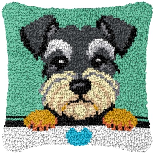 YOOTOM Knüpfhaken Kissen Kits für Kinder,DIY Knüpfteppich Zum Selber Knüpf-Sets Kissenbezug Teppich Stickerei Set, Latch Hook Pillow Kits 43x43cm von YOOTOM