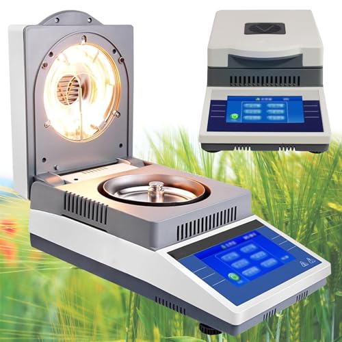 YOOTg Halogen-Feuchtigkeitsmesser Hochpräzises Digitales Feuchtigkeitsmessgerät Heizbereich (50–80 ℃) Lebensmittel-/Faser-/Mineral-Feuchtigkeitsmessung Halogenlampe,DHS-20（110g/5mg） von YOOTg