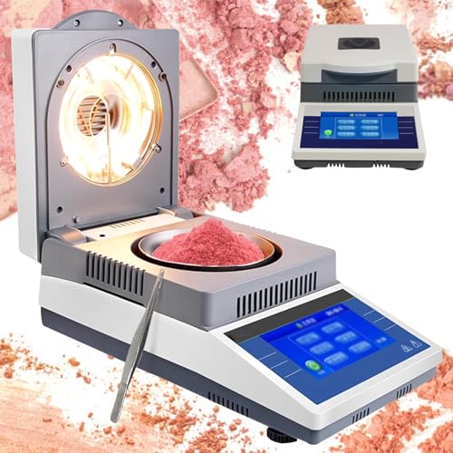 YOOTg Schnell Erhitzendes Digitales Feuchtigkeitsmessgerät, Labor-Halogen-Feuchtigkeitsmessgerät, Geeignet Für Pulver/Kräuter/Tee/Fleisch/Lebensmittel,DHS-10A（50g-5mg） von YOOTg