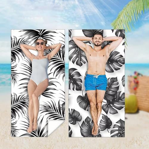 Strandtuch 2er Set 70x140 cm Mikrofaser Handtuch XXL Strandhandtuch Zubehör, Grau Microfaser Handtücher Leicht und Schnelltrocknend, Ultra Saugfähig für Damen Herren Reise Urlaub Camping,Blatt M-4550 Strandtuch 2er Set 70x140 cm Mikrofaser Handtuch XXL Strandhandtuch Zubehör, Grau Microfaser Handtücher Leicht und Schnelltrocknend, Ultra Saugfähig für Damen Herren Reise Urlaub Camping,Blatt M-4550 von YOOYLLCY