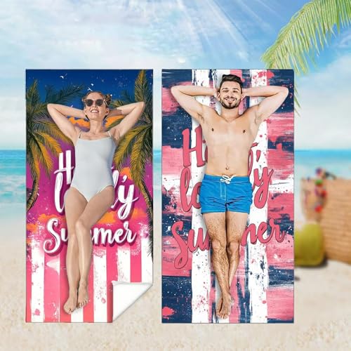 Strandtuch XXL 2er Set 100x150 cm, Groß Schnelltrocknendes Mikrofaser Handtuch, Streifen Saunahandtuch Badetuch Sommer Microfaser Handtücher Kompakt und Sandfest, Schnelltrocknend Strandlaken M-4449 Strandtuch XXL 2er Set 100x150 cm, Groß Schnelltrocknendes Mikrofaser Handtuch, Streifen Saunahandtuch Badetuch Sommer Microfaser Handtücher Kompakt und Sandfest, Schnelltrocknend Strandlaken M-4449 von YOOYLLCY