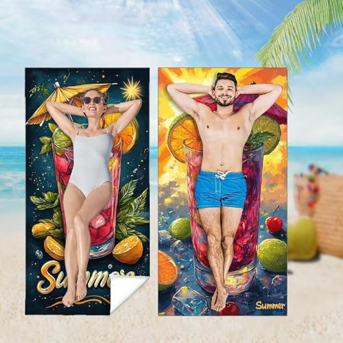 Strandtuch XXL 2er Set 100x150 cm, Schnelltrocknendes Mikrofaser Handtuch, Sommer Saunahandtuch Badetuch Saft Microfaser Handtücher Kompakt und Sandfest, Schnelltrocknend Hamamtuch Strandlaken M-4317 von YOOYLLCY