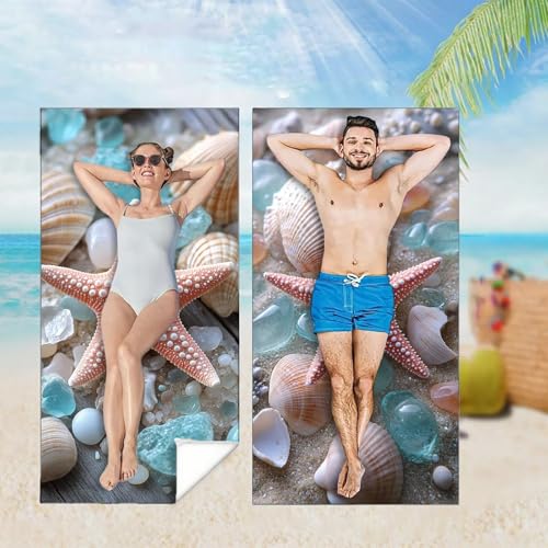 Strandtuch XXL 2er Set 75x150 cm, Groß Schnelltrocknendes Mikrofaser Handtuch, Seestern Saunahandtuch Badetuch Hülse Microfaser Handtücher Kompakt und Sandfest, Schnelltrocknend Strandlaken M-4239 Strandtuch XXL 2er Set 75x150 cm, Groß Schnelltrocknendes Mikrofaser Handtuch, Seestern Saunahandtuch Badetuch Hülse Microfaser Handtücher Kompakt und Sandfest, Schnelltrocknend Strandlaken M-4239 von YOOYLLCY
