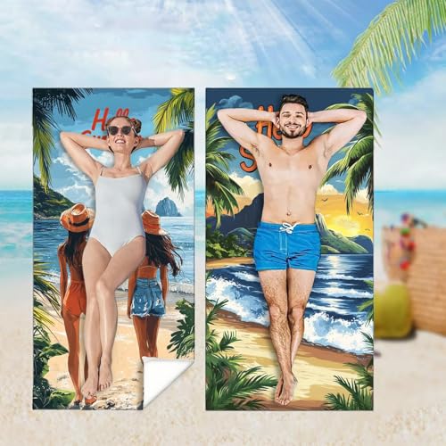 Strandtuch XXL 2er Set 75x150 cm, Groß Schnelltrocknendes Mikrofaser Handtuch, Sommer Saunahandtuch Badetuch Landschaft Microfaser Handtücher Kompakt und Sandfest, Schnelltrocknend Strandlaken M-4359 Strandtuch XXL 2er Set 75x150 cm, Groß Schnelltrocknendes Mikrofaser Handtuch, Sommer Saunahandtuch Badetuch Landschaft Microfaser Handtücher Kompakt und Sandfest, Schnelltrocknend Strandlaken M-4359 von YOOYLLCY
