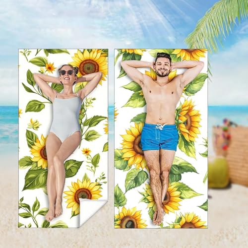 Strandtuch XXL 2er Set 80x180 cm, Groß Schnelltrocknendes Mikrofaser Handtuch, Gelb Saunahandtuch Badetuch Sonnenblume Microfaser Handtücher Kompakt und Sandfest, Schnelltrocknend Strandlaken M-4589 Strandtuch XXL 2er Set 80x180 cm, Groß Schnelltrocknendes Mikrofaser Handtuch, Gelb Saunahandtuch Badetuch Sonnenblume Microfaser Handtücher Kompakt und Sandfest, Schnelltrocknend Strandlaken M-4589 von YOOYLLCY
