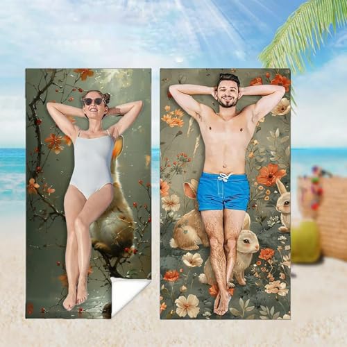 Strandtuch XXL 2er Set 80x180 cm, Groß Schnelltrocknendes Mikrofaser Handtuch, Kaninchen Saunahandtuch Badetuch Blume Microfaser Handtücher Kompakt und Sandfest, Schnelltrocknend Strandlaken M-4181 Strandtuch XXL 2er Set 80x180 cm, Groß Schnelltrocknendes Mikrofaser Handtuch, Kaninchen Saunahandtuch Badetuch Blume Microfaser Handtücher Kompakt und Sandfest, Schnelltrocknend Strandlaken M-4181 von YOOYLLCY
