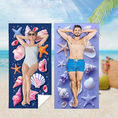 Strandtuch XXL 2er Set 90x180 cm, Groß Schnelltrocknendes Mikrofaser Handtuch, Lila Saunahandtuch Badetuch Hülse Microfaser Handtücher Kompakt Sandfest, Schnelltrocknend Hamamtuch Strandlaken M-4567 von YOOYLLCY