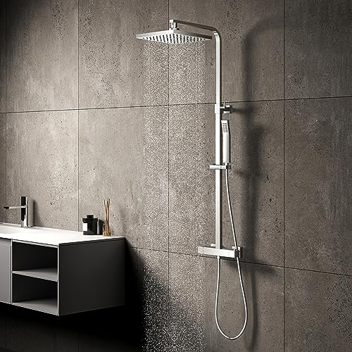 Duscharmatur-Set, Duschsystem thermostatisch, höhenverstellbar, Brausemischer für Badezimmer, Thermostat-Duschset, YOOZENA von YOOZENA