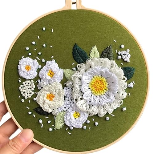 Stickset for Selbermachen for Anfänger – Kreuzstichset mit wunderschönem Blumenkranz for Wandmalerei(Flower wreath 1) von YOPI