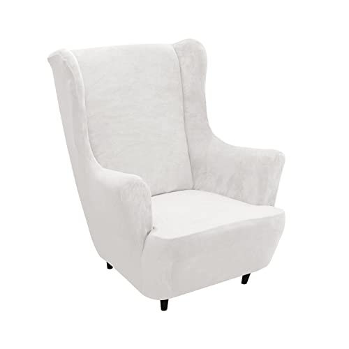 YOPOIY 1 Stück Sessel-Überwürfe Ohrensessel Überzug rutschfeste Möbelbezüge aus Stretch-Samt für Wohnzimmer und Schlafzimmer -Weiss-1 Stück von YOPOIY