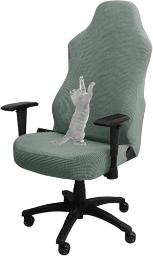 YOPOIY Gaming Stuhl Abdeckung Katze Kratzfest, Stretch Karierten Drehstuhl Slipcover Mit Armlehne Abdeckungen Soft Game Stuhl Abdeckung (Grün,Einheitsgröße) von YOPOIY