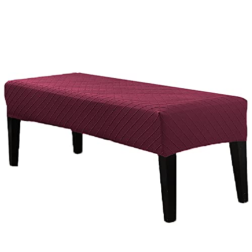 YOPOIY Jacquard Stuhlhussen Elastisch Universal Bezug Für Esszimmer Bank rutschfest Bezug Für Esszimmerstuhl Abnehmbar Dining Bench Cover Für Esszimmer Staubschutzabdeckungen-Weinrot von YOPOIY