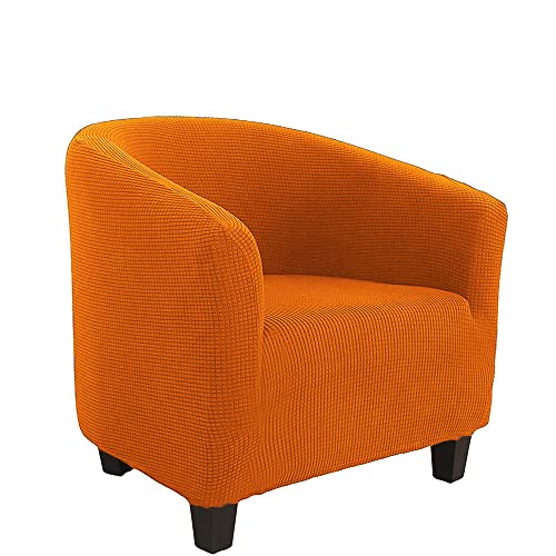 YOPOIY Polyester Sesselhusse Strecken Sesselbezug mit elastischem Boden waschbar Cocktailsessel bezug für Bartheke Wohnzimmer -Orange- von YOPOIY