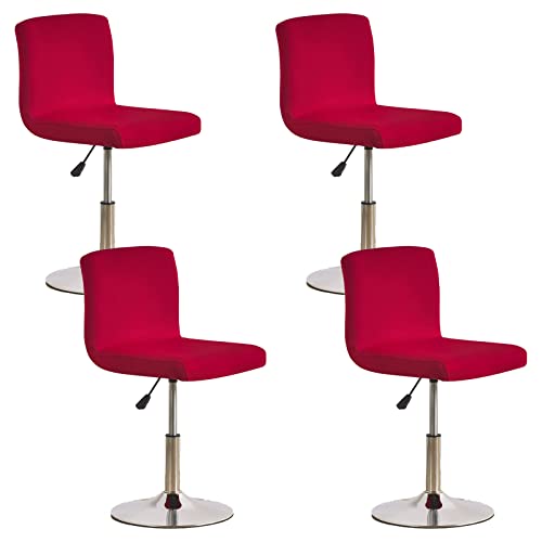 YOPOIY Schonbezüge 2er-Set 4 6 Stretch Stuhl Schonbezug mit Rücken abnehmbar Stuhlbezug Elastischer Boden für Wohnzimmer -Rot-4er-Set von YOPOIY