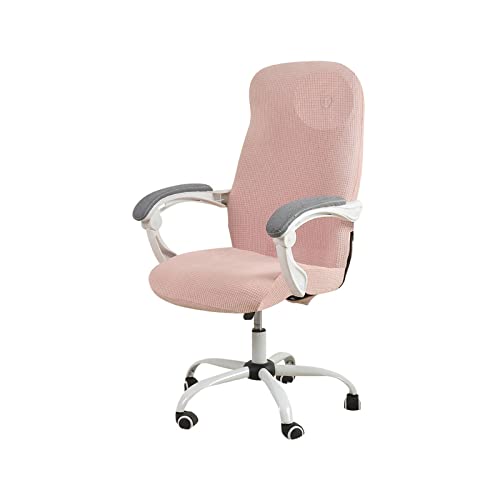 YOPOIY Strecken Bürostuhl Bezug, Wasserdicht Drehstuhl Bezug 1 Stück Jacquard Computer Bürostuhl Bezug Mit Schreibtischstuhlbezügen Mit Reißverschluss -Rosa-Large von YOPOIY