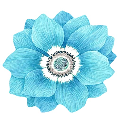 YOPOIY Weich Teppich Form der Blume Runde rutschfest Moderner Teppiche Schlafzimmer Area Carpet Pflegeleicht Wohnzimmerteppich-Blau-2-200cm YOPOIY Weich Teppich Form der Blume Runde rutschfest Moderner Teppiche Schlafzimmer Area Carpet Pflegeleicht Wohnzimmerteppich-Blau-2-200cm von YOPOIY
