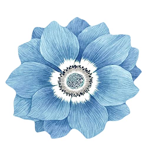 YOPOIY Weich Teppich Form der Blume Runde rutschfest Moderner Teppiche Schlafzimmer Area Carpet Pflegeleicht Wohnzimmerteppich-blau-1-200cm YOPOIY Weich Teppich Form der Blume Runde rutschfest Moderner Teppiche Schlafzimmer Area Carpet Pflegeleicht Wohnzimmerteppich-blau-1-200cm von YOPOIY