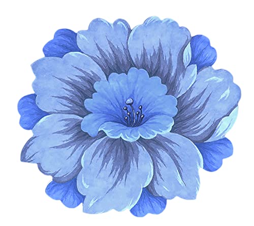 YOPOIY Weich Teppich Form der Blume Runde rutschfest Moderner Teppiche Schlafzimmer Area Carpet Pflegeleicht Wohnzimmerteppich-blau-80cm YOPOIY Weich Teppich Form der Blume Runde rutschfest Moderner Teppiche Schlafzimmer Area Carpet Pflegeleicht Wohnzimmerteppich-blau-80cm von YOPOIY