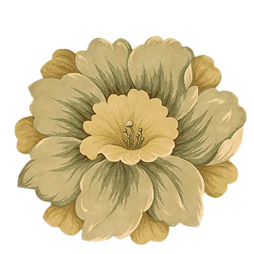 YOPOIY Weich Teppich Form der Blume Runde rutschfest Moderner Teppiche Schlafzimmer Area Carpet Pflegeleicht Wohnzimmerteppich-braun-180cm von YOPOIY