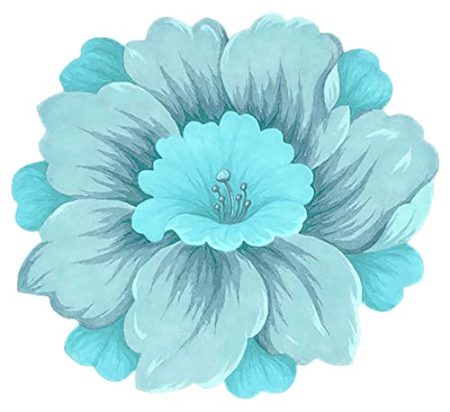 YOPOIY Weich Teppich Form der Blume Runde rutschfest Moderner Teppiche Schlafzimmer Area Carpet Pflegeleicht Wohnzimmerteppich-hellblau-180cm YOPOIY Weich Teppich Form der Blume Runde rutschfest Moderner Teppiche Schlafzimmer Area Carpet Pflegeleicht Wohnzimmerteppich-hellblau-180cm von YOPOIY