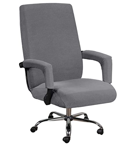 YOPOIY rutschfest Bezug für Bürostuhl, Jacquard Drehstuhl bezug mit Durable Reißverschluss Computer Stuhlbezüg Universal Bürostuhlabdeckung für Armlehnstühle -grau-Groß YOPOIY rutschfest Bezug für Bürostuhl, Jacquard Drehstuhl bezug mit Durable Reißverschluss Computer Stuhlbezüg Universal Bürostuhlabdeckung für Armlehnstühle -grau-Groß von YOPOIY