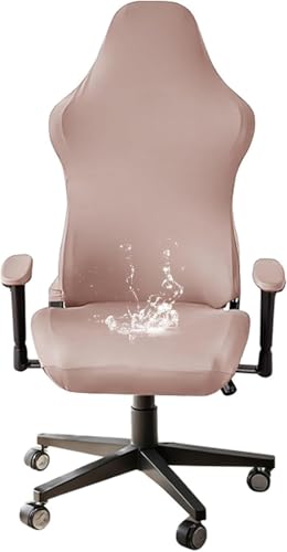 YOPOIY wasserdichte Gaming Stuhl Abdeckung, Drehstuhl Slipcovers Mit Armlehne Abdeckungen Stretch Game Stuhl Abdeckung Abnehmbar Gaming Stuhl Abdeckung (Rosa,Einheitsgröße) von YOPOIY