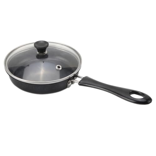 Mini-Bratpfanne, 12 cm, antihaftbeschichtet, mit hitzebeständigem Griff und Glasdeckel, ideal zum Braten von Eiern oder Einzelportionen von YOPOTIKA