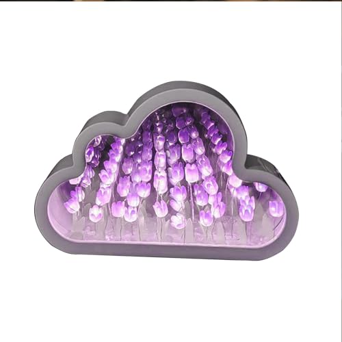 YOPOTIKA Nachtlicht-Spiegel in Wolkenform, batteriebetrieben, 20 Blumen, Umgebungsbeleuchtung, Nachttisch-Ornament, 2932013/120256AM105US521/27 von YOPOTIKA