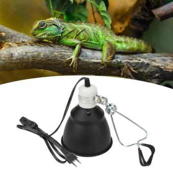 YOPOTIKA Reptilien-Reflektor-Kuppellampe,5,5 Zoll Reptile Dome UVB-Lampe aus poliertem Aluminium für Reptilien Glasterrarien,Wärmelampe Fassung Keramik für Reptilien von YOPOTIKA