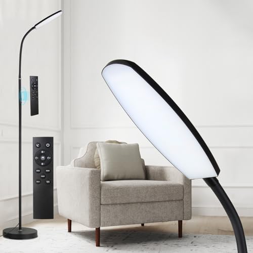 Stehlampe, LED Leselampe, moderne Stehleuchte, 3 Farbtemperaturen & Helligkeit, verstellbare Schwanenhals Ecklampe mit Fernbedienung & Touch Control für Wohnzimmer, Schlafzimmer, Büro (Länglich) von YOPSTAR