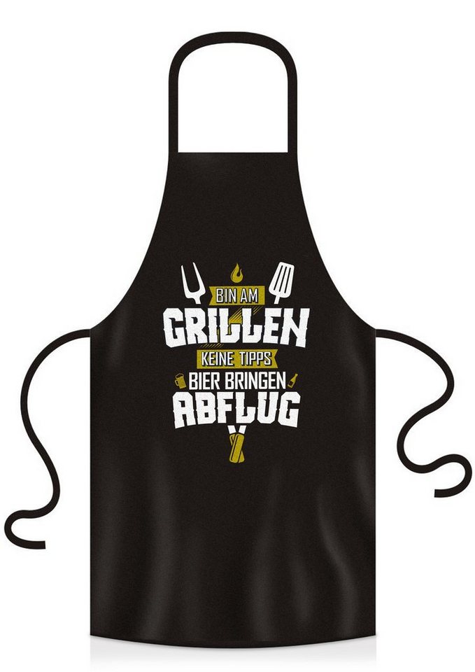 YORA Grillschürze für Männer lustig - Bin am Grillen, (Set, 2-tlg., Grillschürze + personalisierbarer Urkunde), das perfekte Geschenk für alle Männer, die Grillen lieben von YORA