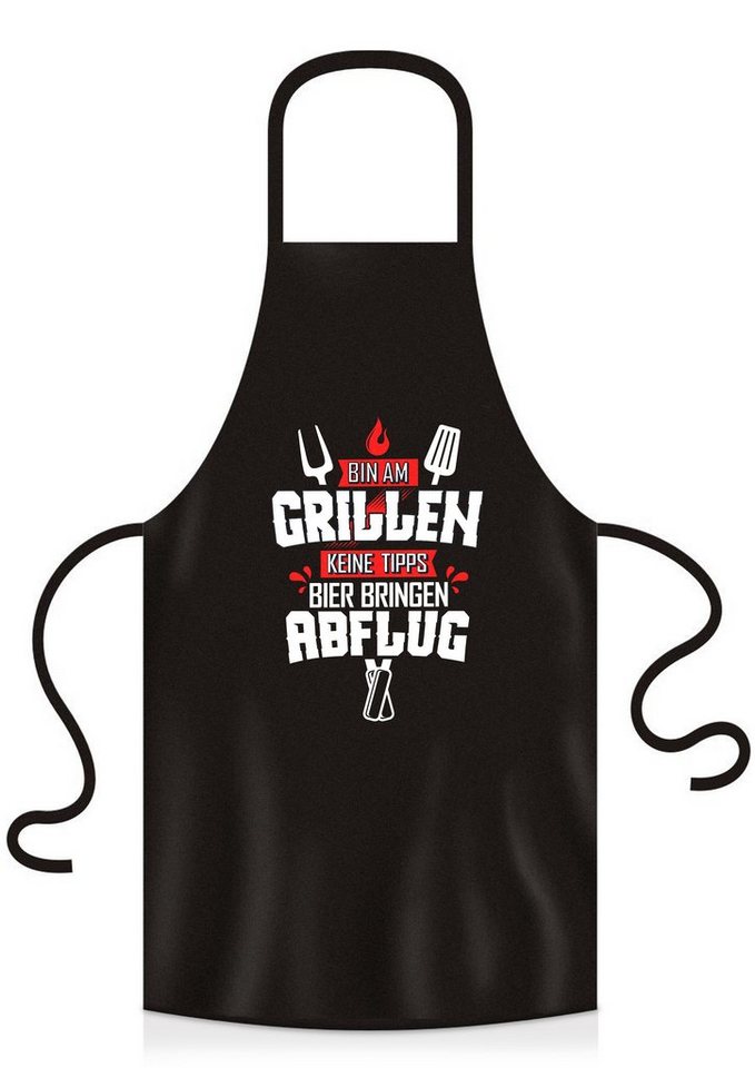 YORA Grillschürze für Männer lustig - Bin am Grillen, (Set, 2-tlg., Grillschürze + personalisierbarer Urkunde), das perfekte Geschenk für alle Männer, die Grillen lieben von YORA