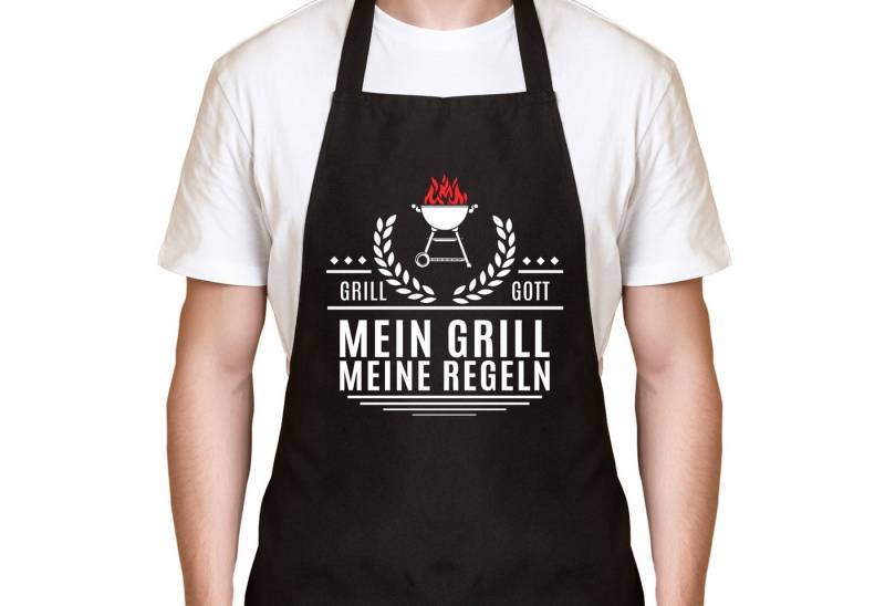 YORA Grillschürze für Männer lustig - Mein Grill, (Set, 2-tlg., Grillschürze + personalisierbarer Urkunde), das perfekte Geschenk für alle Männer, die Grillen lieben von YORA