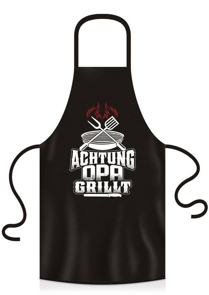 YORA Grillschürze für Männer lustig - Opa grillt, (Set, 2-tlg., Grillschürze + personalisierbarer Urkunde), das perfekte Geschenk für alle Männer, die Grillen lieben von YORA