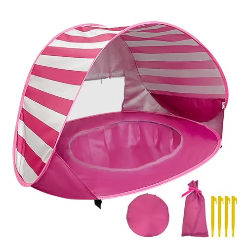 YORFULL Strandmuschel Baby Pop Up, Baby Zelt Strand UV-Schutz 50+, Strandzelt Baby mit Mini Pool, Tragbares Strandmuschel für Kinder Strand, Camping, Garten mit Tragetasche von YORFULL