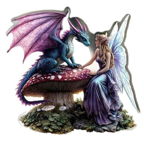 YORISMAL Bezaubernde Pilzfee und Drachen-Sonnenfänger Acryl-Tischdekoration für Zuhause und Büro zu Weihnachten YORISMAL Bezaubernde Pilzfee und Drachen-Sonnenfänger Acryl-Tischdekoration für Zuhause und Büro zu Weihnachten von YORISMAL