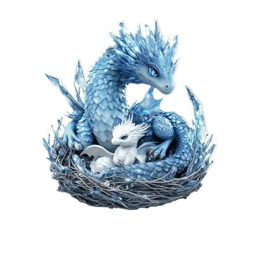 YORISMAL Bohemian Blue and White Crystal Dragon 2D Acrylic Decorative Figurine for Office and Home Decor YORISMAL Bohemian Blue and White Crystal Dragon 2D Acrylic Decorative Figurine for Office and Home Decor von YORISMAL