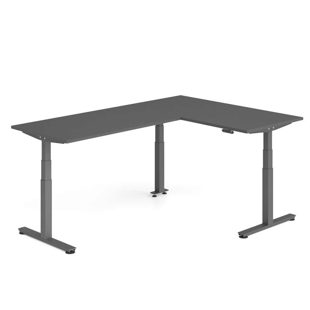 YOS T6 "SOFORT" Eck Schreibtisch höhenverstellbar | Winkelkombination 63 bis 127 cm Arbeitshöhe von YOS