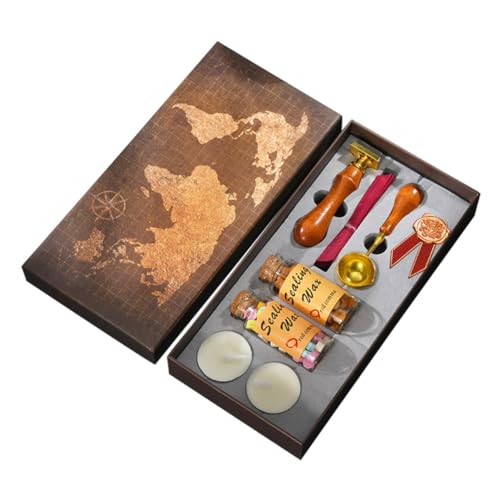 YOSADIER 1 Satz Feuer farbe Set Wachssiegel Stempel im schönen Stil briefumschläge Stempelset Siegelstempel-Set selber machen schöner Musterstempel Wachsstempel Stempelwachs Metall Bunt von YOSADIER