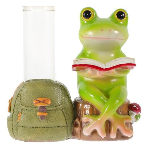 YOSADIER 1 Satz Kreative Frosch Statue Blumenvase Hydroponisches Pflanzgefäß für Tischdeko Großes Fassungsvermögen Design für Hochzeiten und Anlässe von YOSADIER